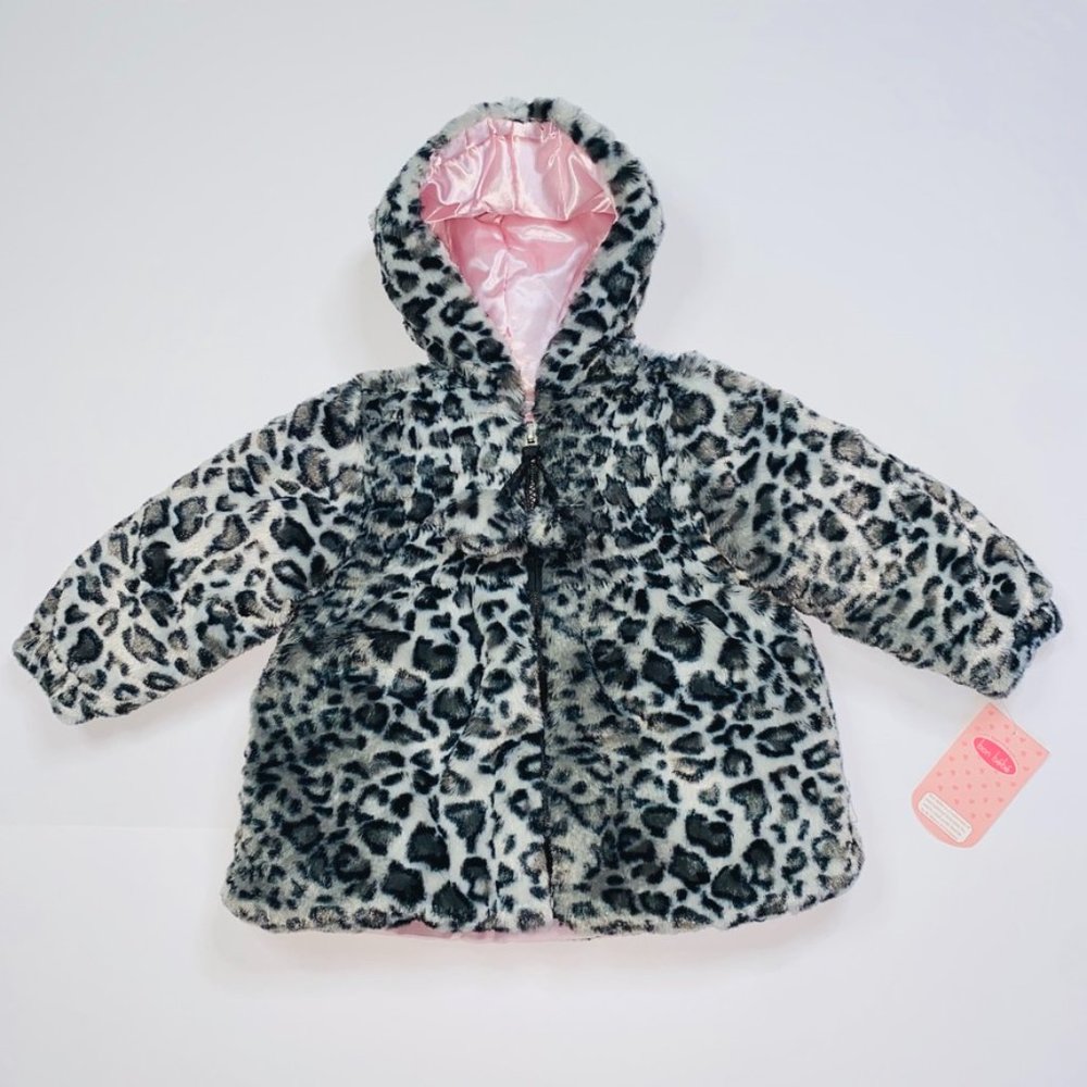 Bon bébé Faux Fur Leopard Winter Coat Size 12 months